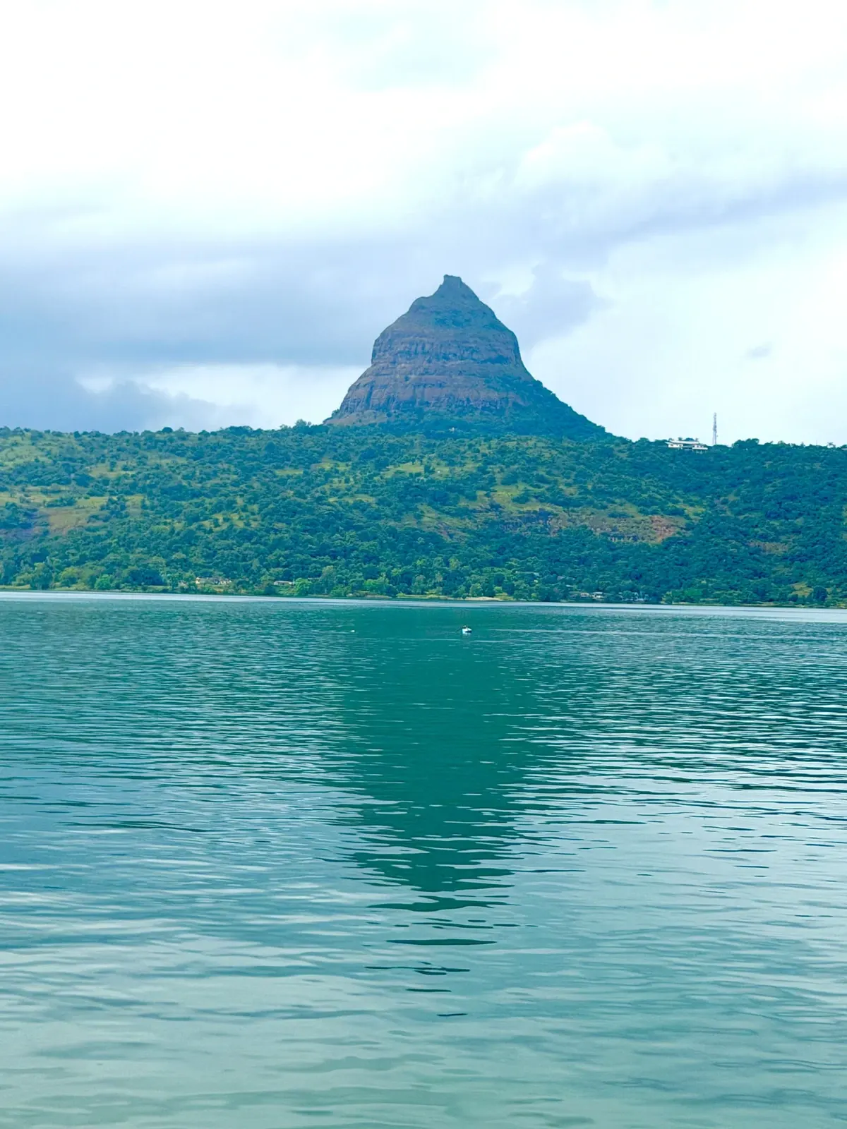 Pawna Lake and mountain view